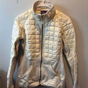 Patagonia Cream Quilted Hybrid Puffer Jacket